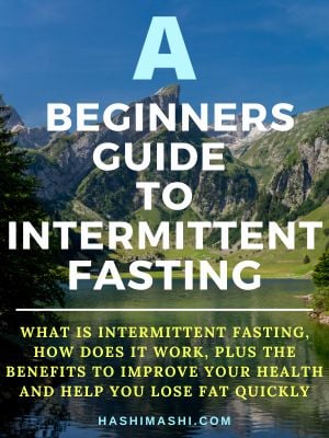 Mountain and lake background with overlay text reading “A Beginners Guide to Intermittent Fasting."